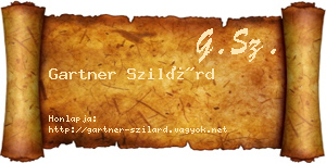 Gartner Szilárd névjegykártya
